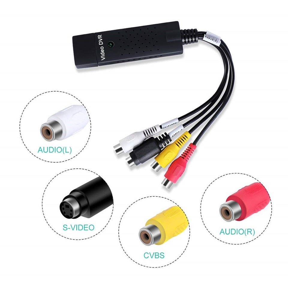 USB 2.0 Video Capture Card Easy Cap Video Audio Converter TV DVD VHS Audio Capture Adapter Card TV Video DVR Free Shipping