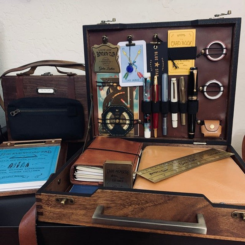 Writers Messenger Box in Legno A5 Retro Trend Borsa da Spalla Outdoor Briefcase Art Supplies Box Home Decor Storage Box