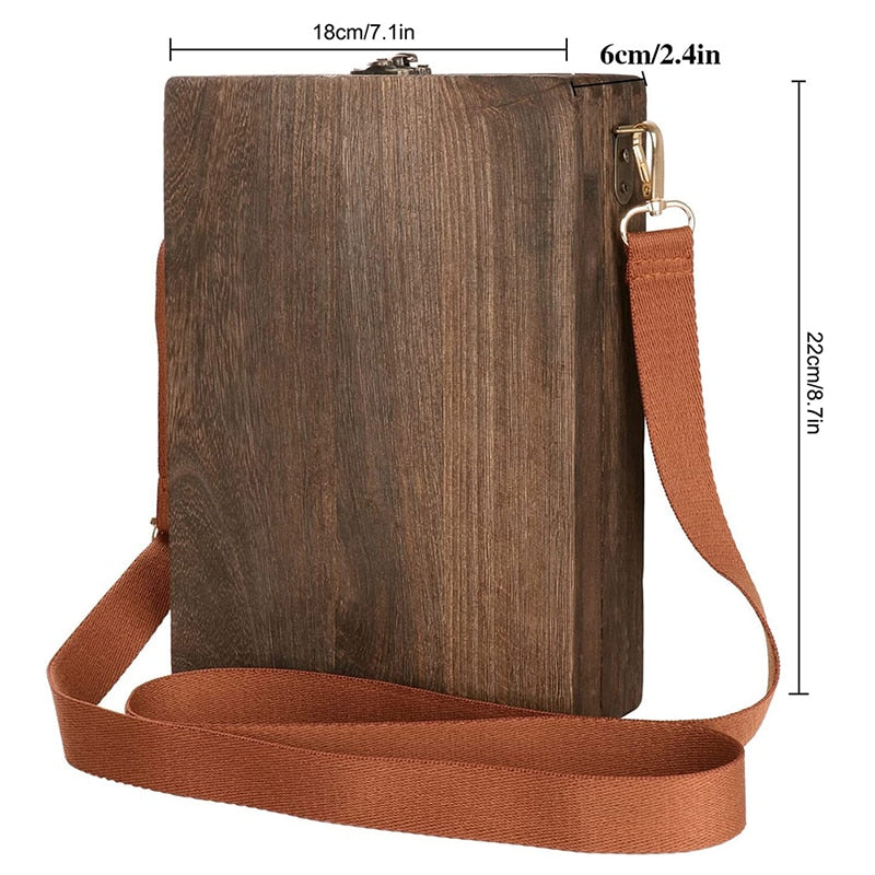 Writers Messenger Box in Legno A5 Retro Trend Borsa da Spalla Outdoor Briefcase Art Supplies Box Home Decor Storage Box