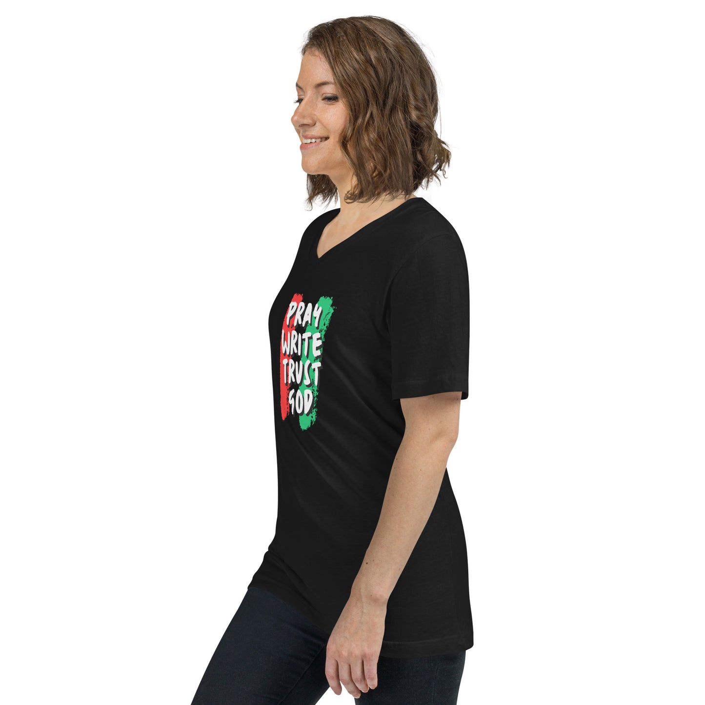 Unisex Short Sleeve V-Neck T-Shirt